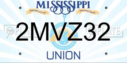 2MVZ32 Mississippi License Plate