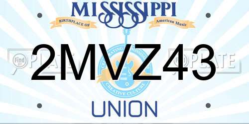 2MVZ43 Mississippi License Plate