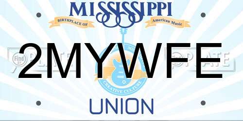2MYWFE Mississippi License Plate