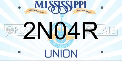 2N04R Mississippi License Plate