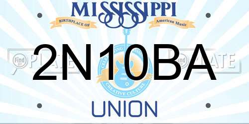 2N10BA Mississippi License Plate