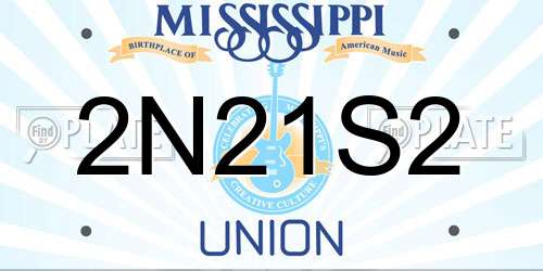 2N21S2 Mississippi License Plate