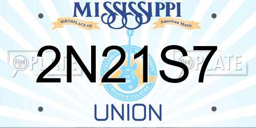 2N21S7 Mississippi License Plate
