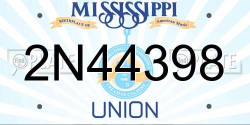 2N44398 Mississippi License Plate