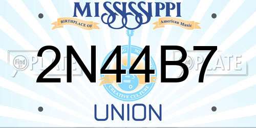2N44B7 Mississippi License Plate
