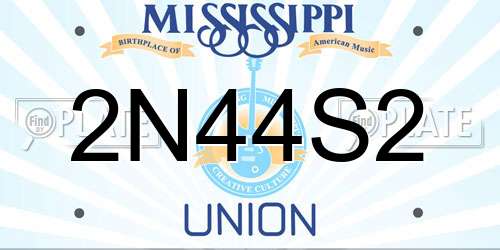 2N44S2 Mississippi License Plate