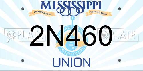 2N460 Mississippi License Plate