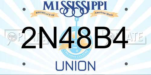 2N48B4 Mississippi License Plate