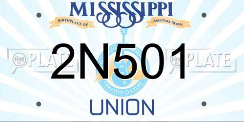 2N501 Mississippi License Plate