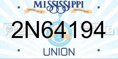 2N64194 Mississippi License Plate