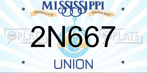 2N667 Mississippi License Plate