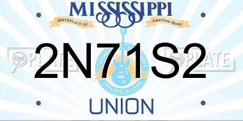 2N71S2 Mississippi License Plate