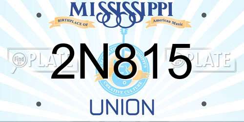 2N815 Mississippi License Plate