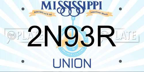 2N93R Mississippi License Plate
