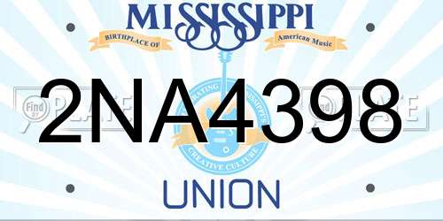 2NA4398 Mississippi License Plate