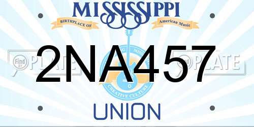 2NA457 Mississippi License Plate