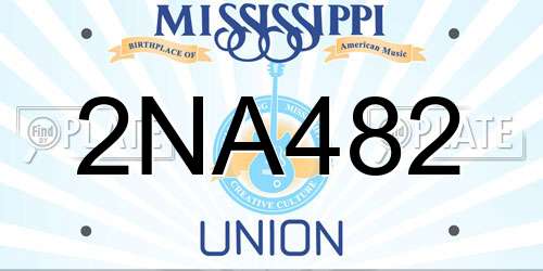 2NA482 Mississippi License Plate