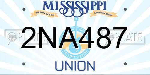 2NA487 Mississippi License Plate