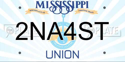 2NA4ST Mississippi License Plate