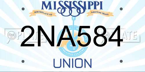 2NA584 Mississippi License Plate
