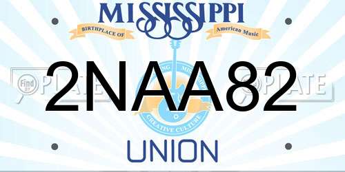2NAA82 Mississippi License Plate