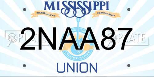 2NAA87 Mississippi License Plate