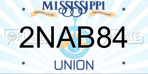 2NAB84 Mississippi License Plate