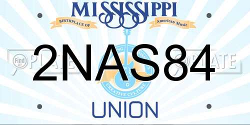2NAS84 Mississippi License Plate