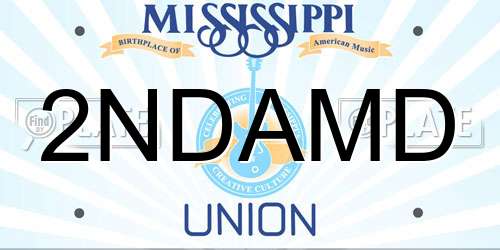 2NDAMD Mississippi License Plate
