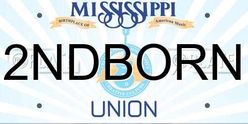 2NDBORN Mississippi License Plate