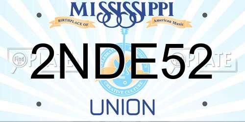 2NDE52 Mississippi License Plate