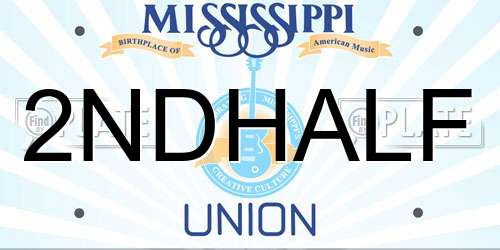 2NDHALF Mississippi License Plate