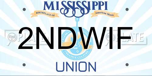 2NDWIF Mississippi License Plate