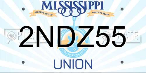 2NDZ55 Mississippi License Plate