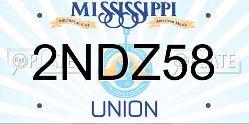 2NDZ58 Mississippi License Plate