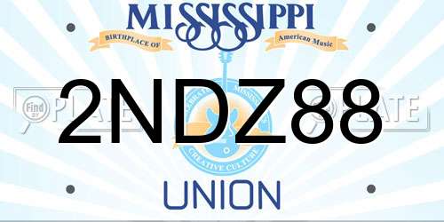 2NDZ88 Mississippi License Plate
