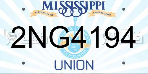 2NG4194 Mississippi License Plate