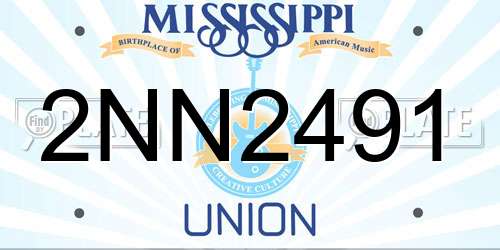 2NN2491 Mississippi License Plate