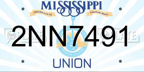 2NN7491 Mississippi License Plate