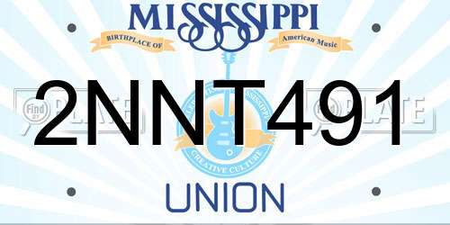 2NNT491 Mississippi License Plate