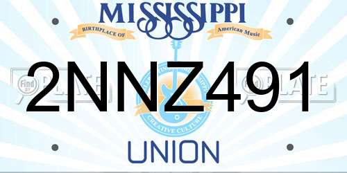2NNZ491 Mississippi License Plate