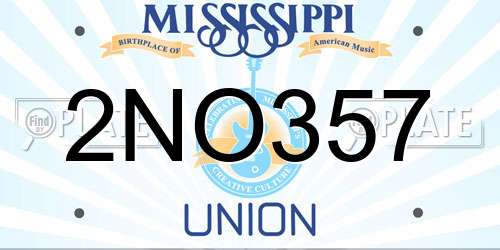 2NO357 Mississippi License Plate