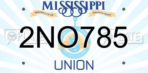 2NO785 Mississippi License Plate