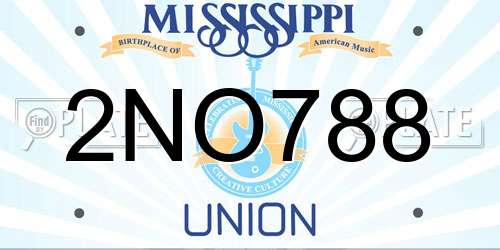 2NO788 Mississippi License Plate