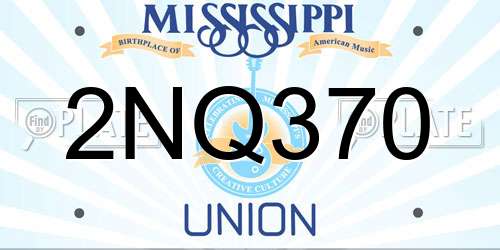2NQ370 Mississippi License Plate