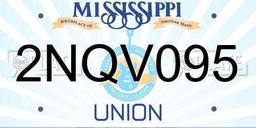 2NQV095 Mississippi License Plate