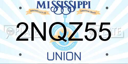 2NQZ55 Mississippi License Plate
