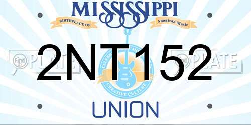 2NT152 Mississippi License Plate