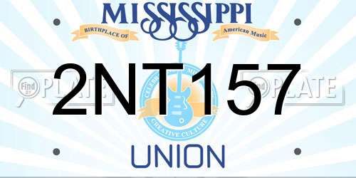 2NT157 Mississippi License Plate