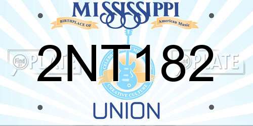 2NT182 Mississippi License Plate